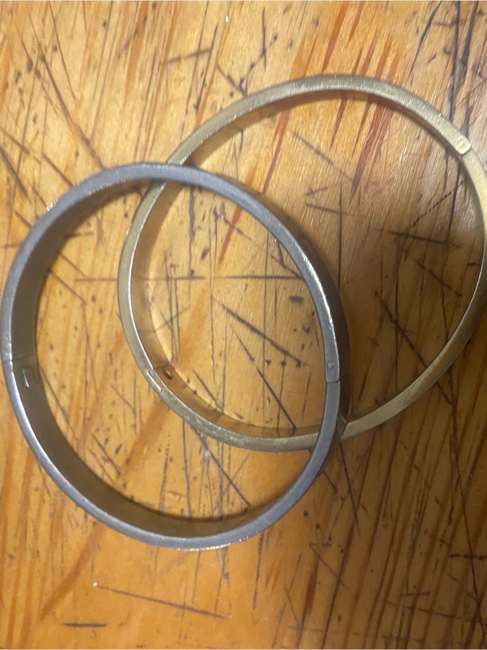 Mixed Metal Stackable Bangle Bracelets - Silver & Gold. 2 total